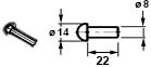 RIVET DE POIGNEE INOX DIA.16 MM